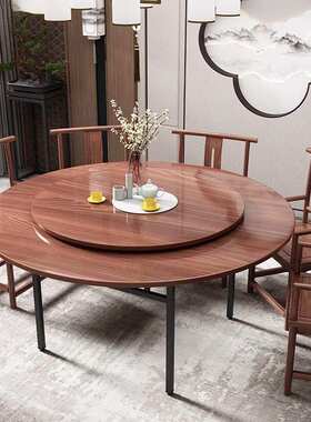 桃花芯实木圆桌面家用餐厅加厚大圆桌面带转盘15人20人圆形实木板