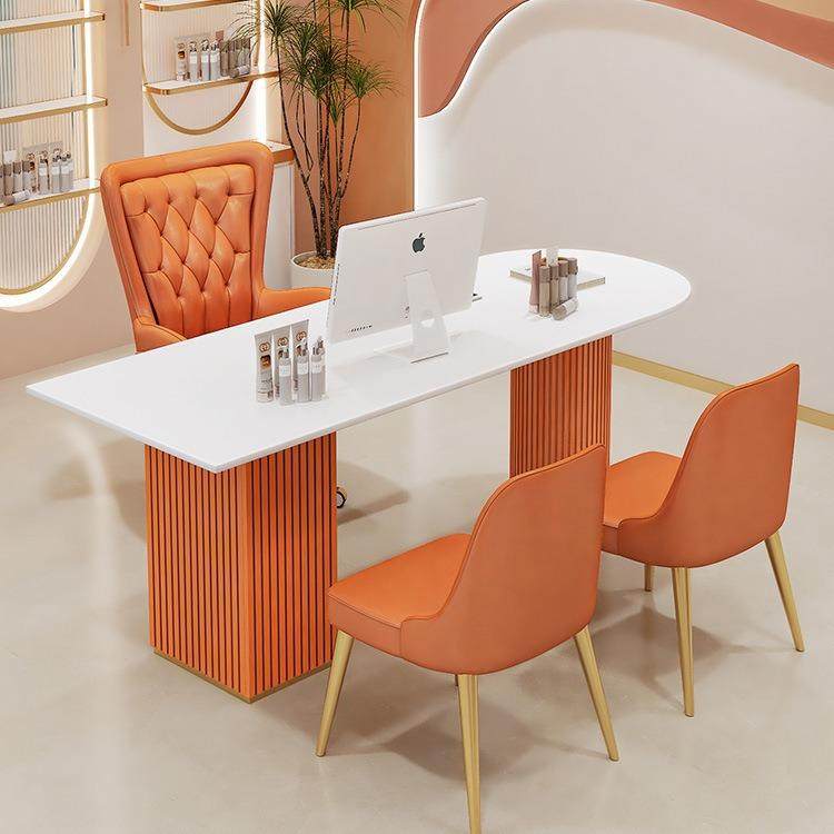 美容院医美咨询师接待洽谈桌椅轻奢岩板办公桌面诊室皮肤检测桌子