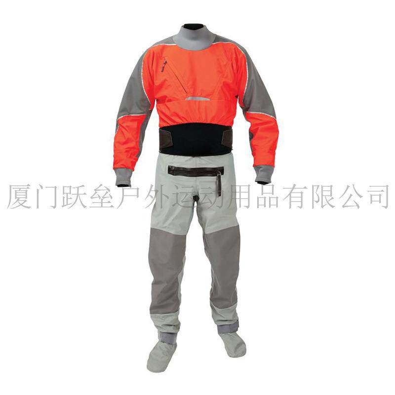 男子皮划艇浆板冲浪干式潜水服3层防水面料乳胶脖套袖套全身防水