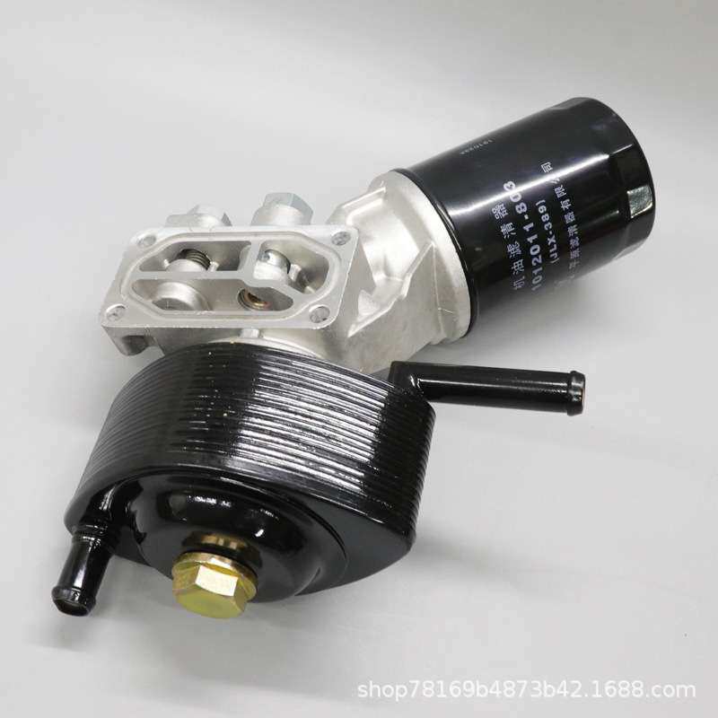 适用五十铃庆铃600P机油滤清器4KH1机油散热器机滤总成机油格总成