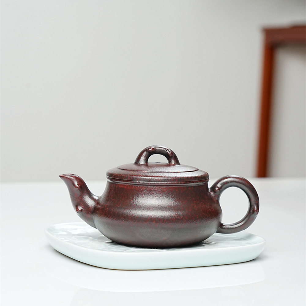 家用泡茶壶原矿铁血红砂树桩竹节壶手工茶具套装宜兴正宗紫砂壶