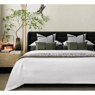 轻奢简约现代样板间床品软装 公司家具展厅样板房床上用品