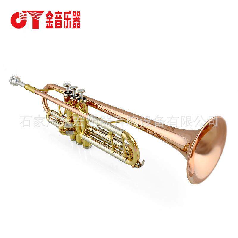 金音JYTR-M300高档三色小号乐器活塞磷铜喇叭口降B高档小号M300
