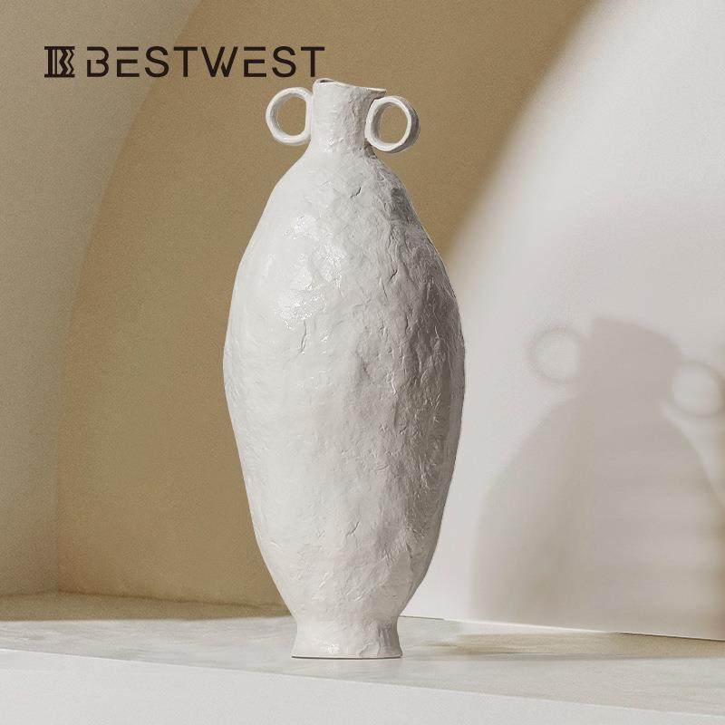 Bestwest黑白双耳大肚陶瓷花瓶摆件新中式家居客厅花器陶罐,工业油品/胶粘/化学/实验室用品,其他实验室设备,淘宝优惠券,粉丝福利购,淘宝优惠卷