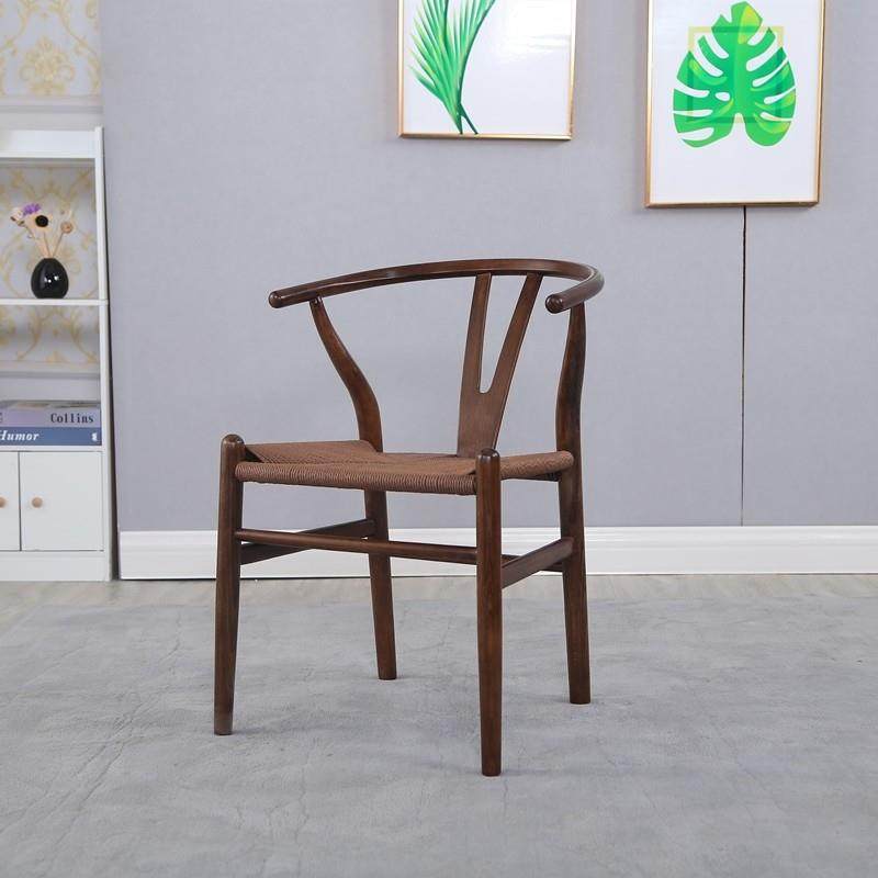 胡桃色榉木Y椅办公椅新中式成人书房折叠实木电脑椅折叠办公椅