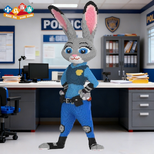 疯狂动物城巨大1米朱迪兔子警官积木拼装玩具大颗粒儿童益智礼物