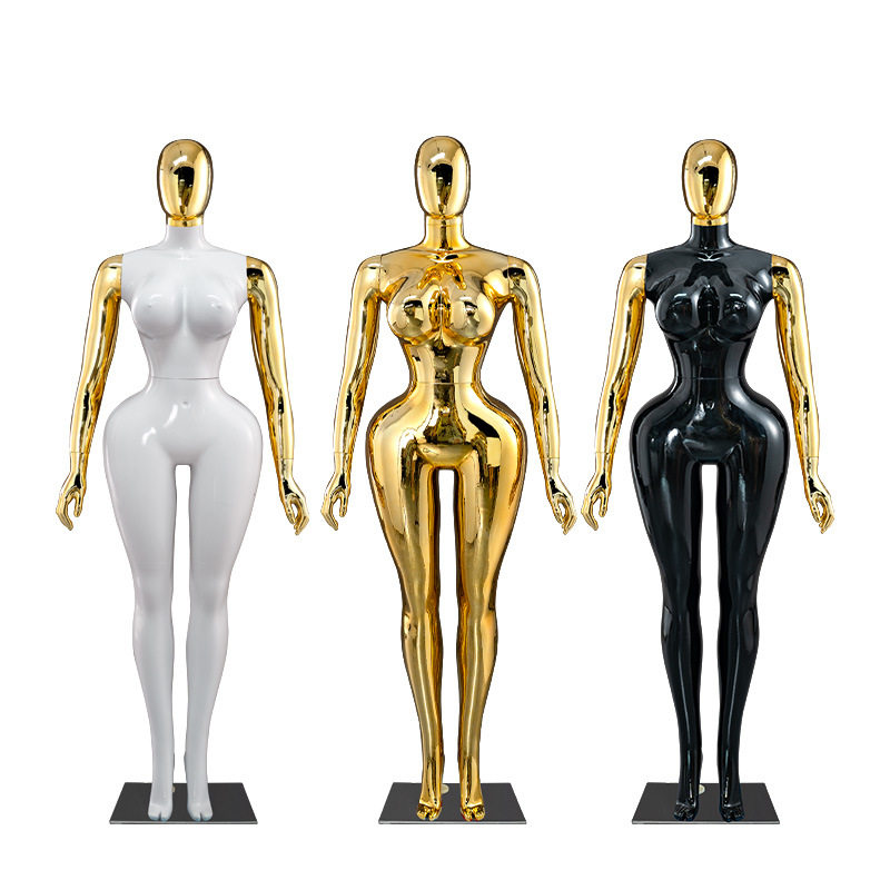 2026新款大码电镀服装模特女全身展示架成人服装拍摄道具多色可选