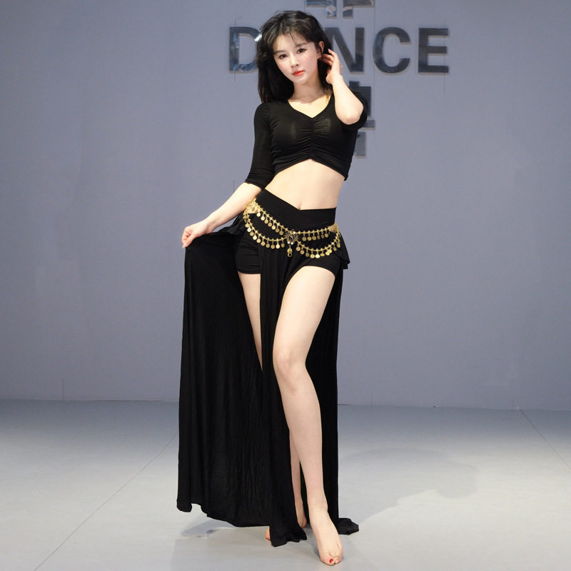 2026新款莫代尔春夏肚皮舞练功服套装东方舞蹈表演练习开衩裙