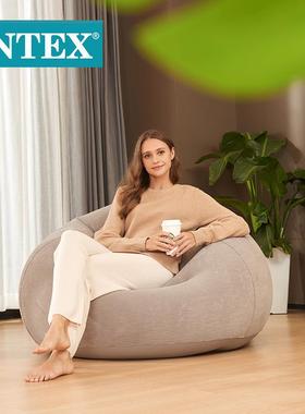 INTEX68579灰色条纹充气沙发居家休闲懒人沙发现代简约风