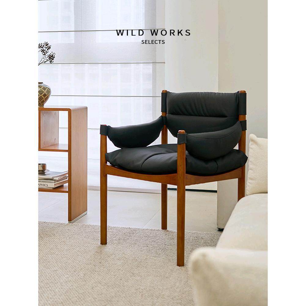 野作莫德斯餐椅实木扶手椅中古椅茶椅客厅书房生态真皮设计师久坐,节庆用品/礼品,新娘配件,淘宝优惠券,粉丝福利购,淘宝优惠卷