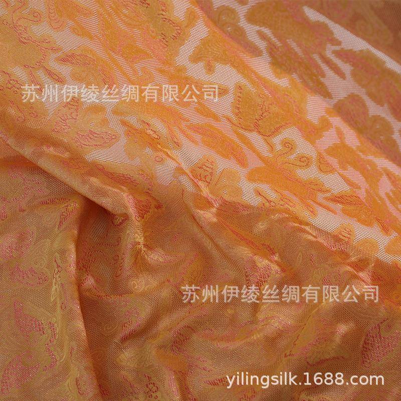 正宗色织四经绞罗面料桑蚕丝异色真丝花罗布料非遗吴罗技艺铁木机
