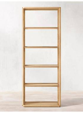 RH美式乡村实木双门书架做旧复古储物柜别墅家具设计师置物架