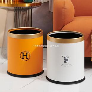 家用风厨房轻奢卧室办公现代客厅大号纸篓家庭无盖垃圾桶