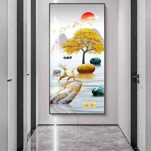 玄关装饰画现代简约入户正对进门墙壁挂画新中式玄幻走廊过道壁画