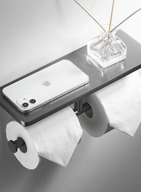 枪灰色锌合金纸巾架卫生间厕所壁挂卷纸架厕纸架置物架手纸盒