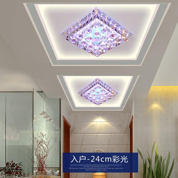 创意方形过道走廊灯led玄关走道灯入户阳台水晶灯客厅天花吸顶灯