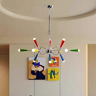 中古风彩色烟花餐厅分子吊灯具客厅卧室现代高级感设计师艺术吊灯