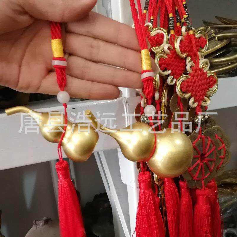 纯铜葫芦摆件铜雕葫芦工艺品汽车挂件精美铜葫芦摆件