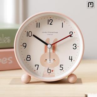 摆台式闹钟表儿童时钟女孩摆放桌面可爱静音卡通小学生用起床
