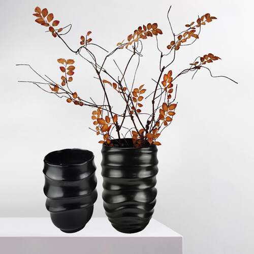 简约花器摆件现代客厅设计师样板间家装饰品陶瓷创意白色插花花瓶