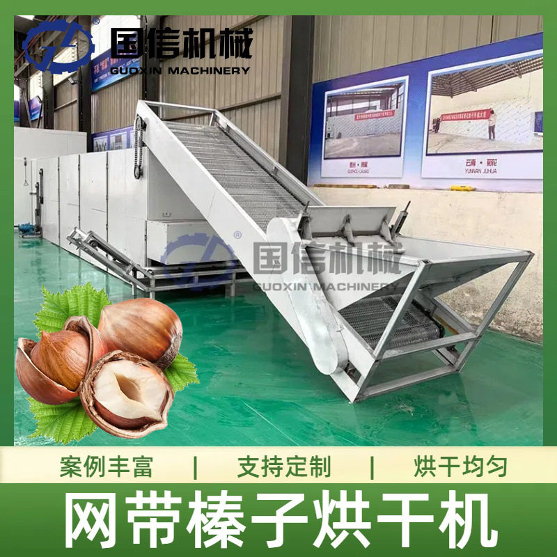 山板栗尖栗履带式烘干机 东北榛子刺榛子烘干机 网带榛子烘干设备