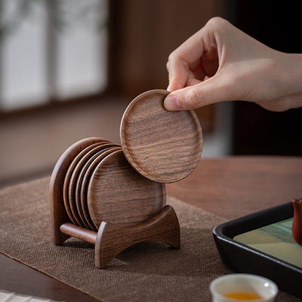 晟窑胡桃木茶垫杯垫茶杯垫茶道功夫茶杯托茶托创意茶具配件隔热垫,餐饮具,杯垫,淘宝优惠券,粉丝福利购,淘宝优惠卷