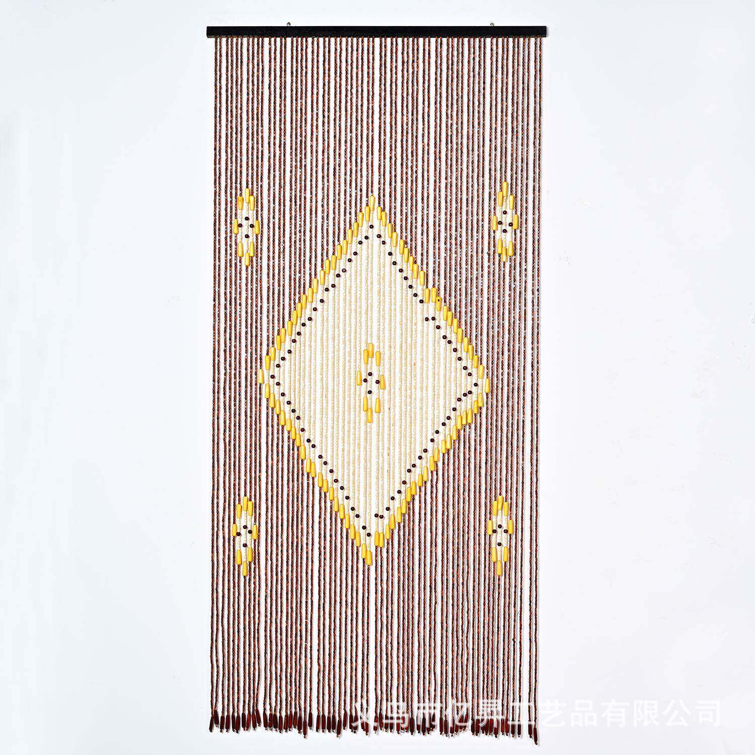家用风水珠帘实木木珠门帘成品卧室房间隔断帘子中式复古珠帘