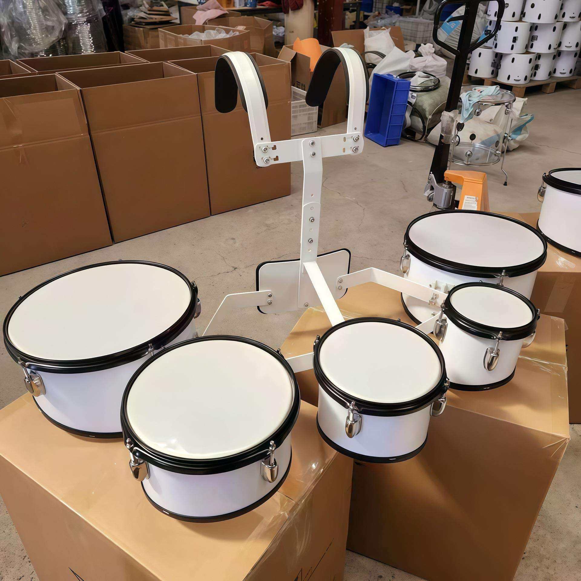 行进背架五联鼓多音鼓生产工厂可选择颜色和尺寸鼓号队鼓