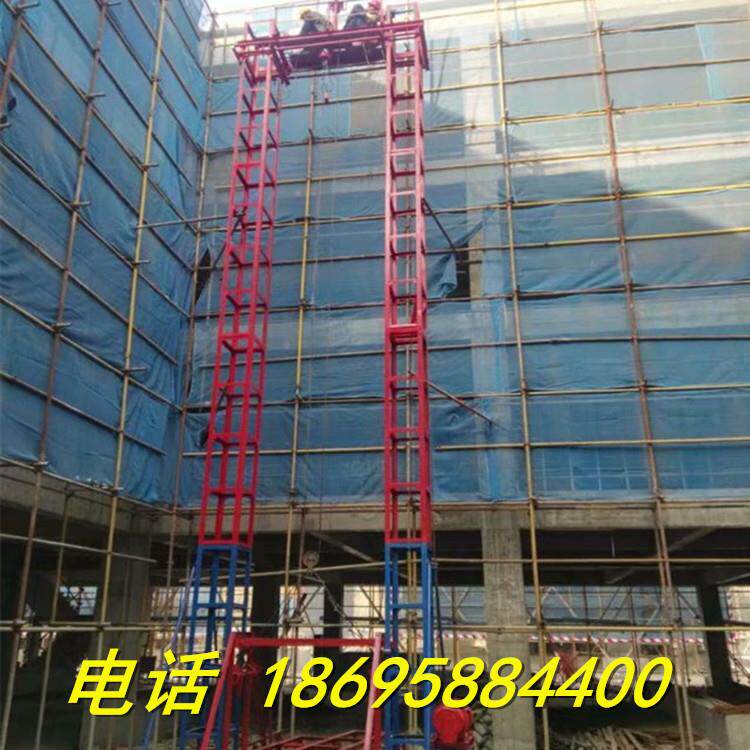 建筑工地物料提升机,双柱单笼施工升降机提升物料龙门架提料机