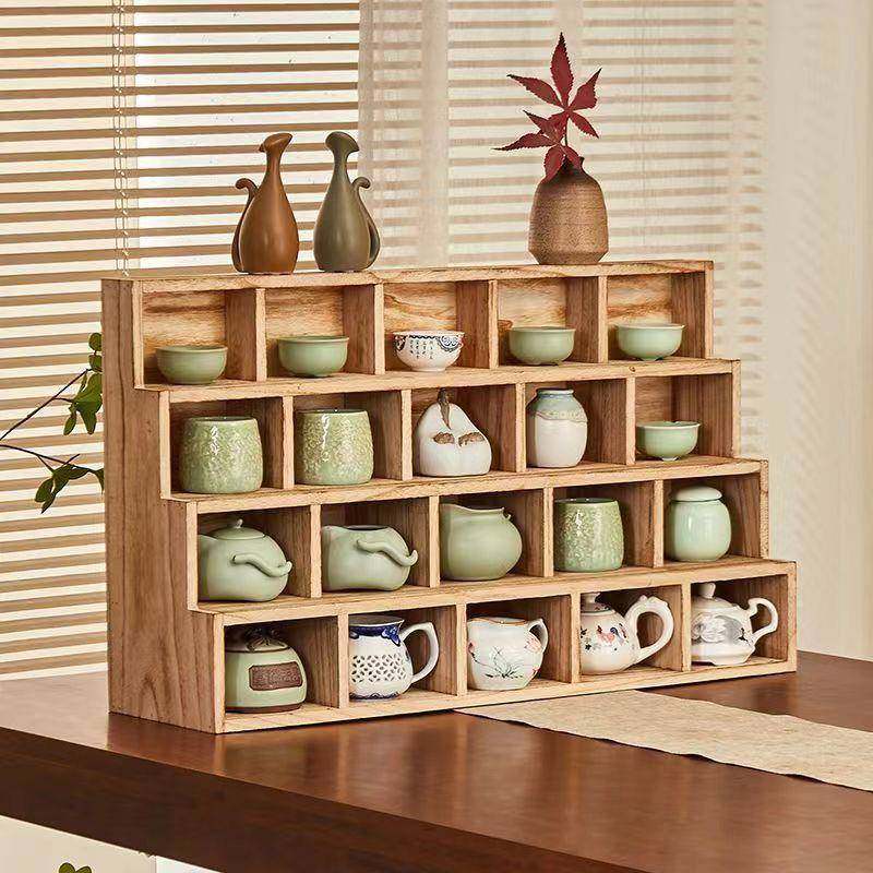 新中式桌上实木博古架多宝阁子架茶具展示架家用多层阶梯置物架,鲜花速递/花卉仿真/绿植园艺,割草机/草坪机,淘宝优惠券,粉丝福利购,淘宝优惠卷