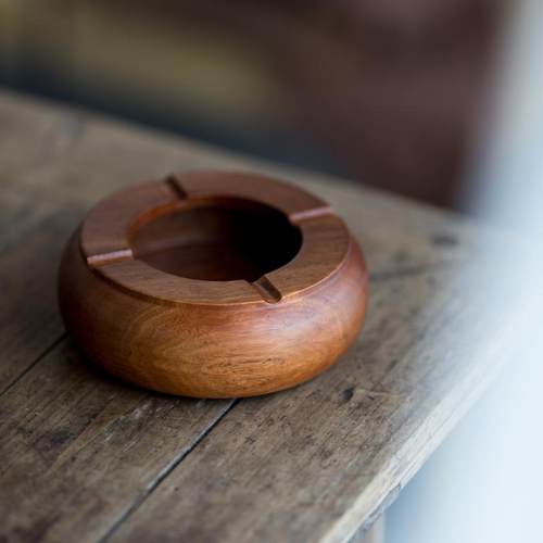 实木烟灰缸大号小号复古花梨木烟缸家用客厅茶几办公室创意