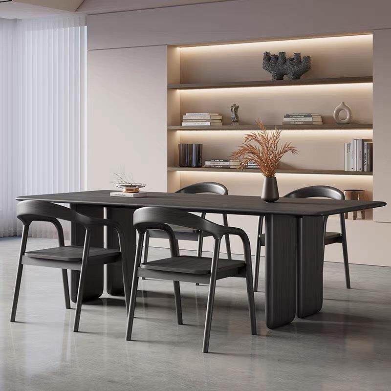 北欧设计师全实木办公桌 小户型家用茶餐桌 创意长方形大板工作台