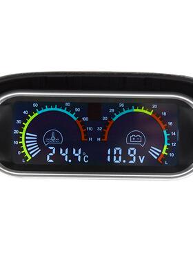 汽车仪表卧式水温电压二合一连体表数显货车汽车水温表电压12V24V