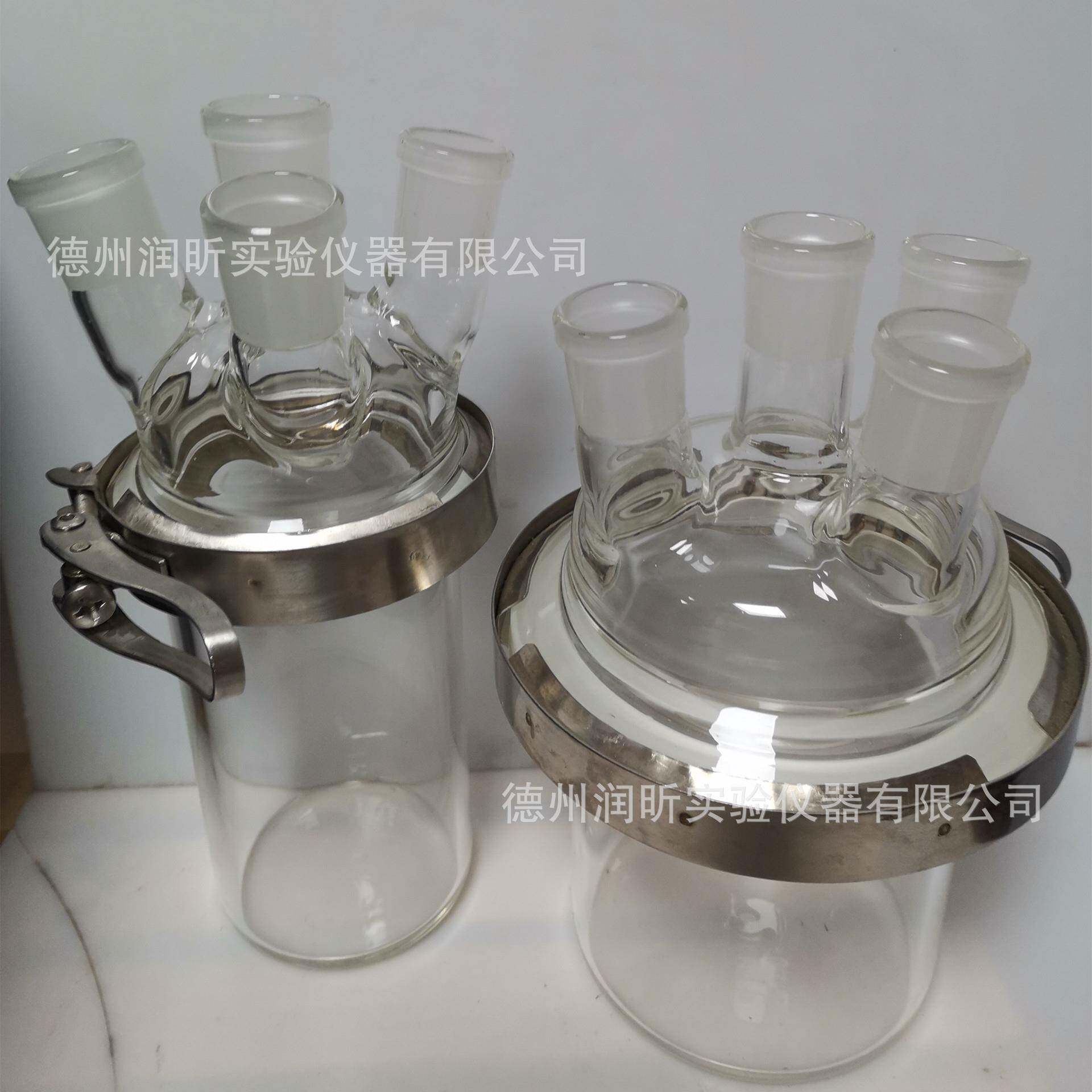 四口口分体烧瓶 500ml 筒型平底分体烧瓶 24*4 可定*制