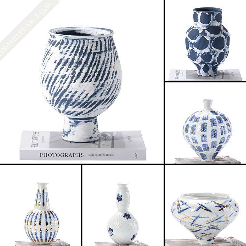星饰缘新中式创意花纹陶瓷花器摆件客厅茶室玄关酒店书房花瓶装饰,电子元器件市场,其它元器件,淘宝优惠券,粉丝福利购,淘宝优惠卷