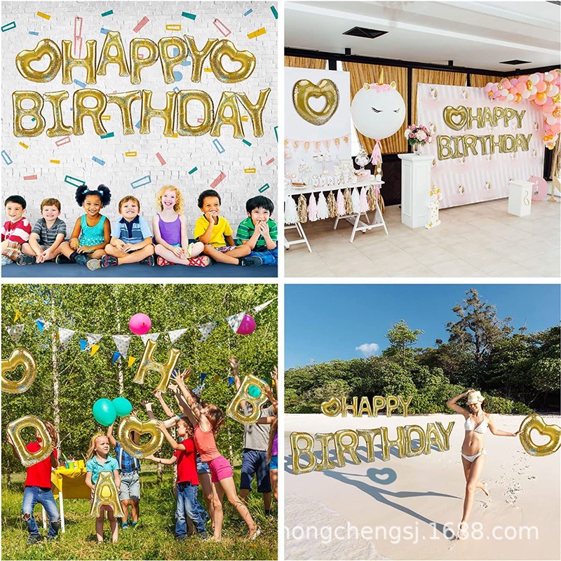 充气PVC生日字母充气浮标充气水上浮排15个充气字母心形泳池