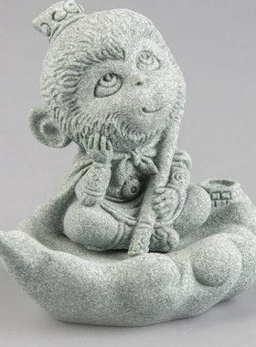 青砂石创意大圣孙悟空国潮居家办公装饰桌面香插茶宠摆件朋友送礼