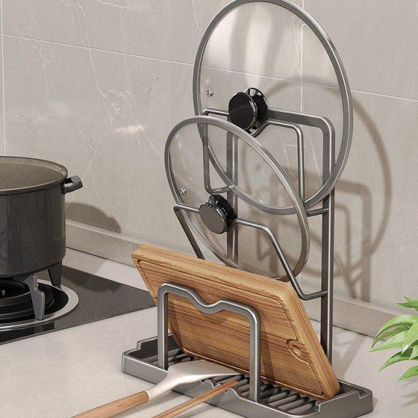 厨房锅盖架台面坐式收纳架多功能置物架锅盖砧板放置器锅铲勺子架,厨房/烹饪用具,锅盖架/锅盖收纳垫,淘宝优惠券,粉丝福利购,淘宝优惠卷