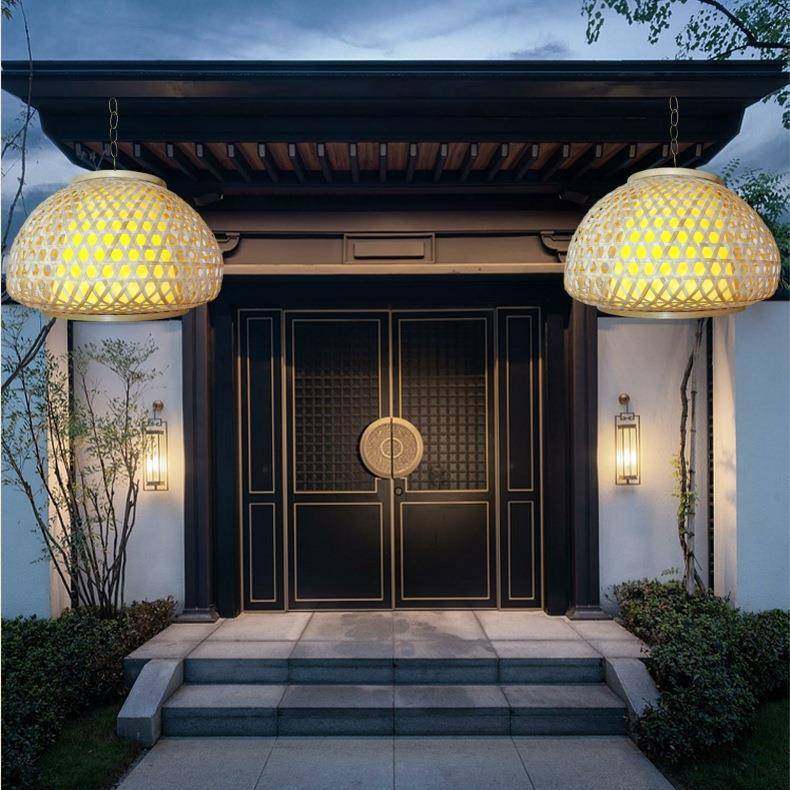 竹灯罩太阳能灯笼灯饰自动亮灯手工编织古风拍摄道具庭院装饰灯笼,纺织面料/辅料/配套,纺织机械配件,淘宝优惠券,粉丝福利购,淘宝优惠卷