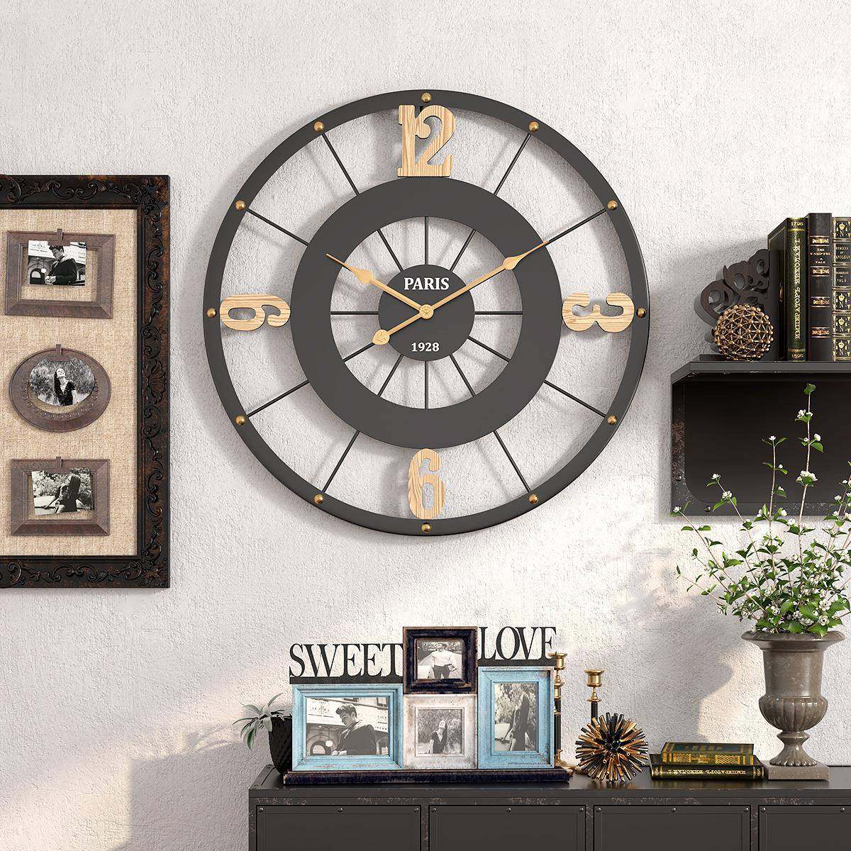 欧式简约圆形钟表客厅金属数字静音挂墙挂钟创意装饰时钟大气款,农用物资,其他肥料,淘宝优惠券,粉丝福利购,淘宝优惠卷