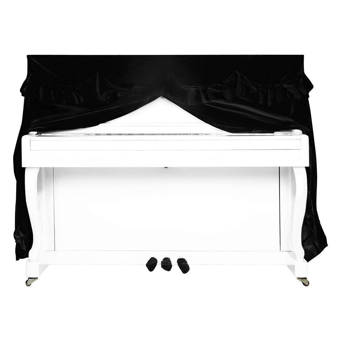 立体钢琴罩防尘罩盖布简约现代家用钢琴全套加厚金丝绒钢琴保护罩