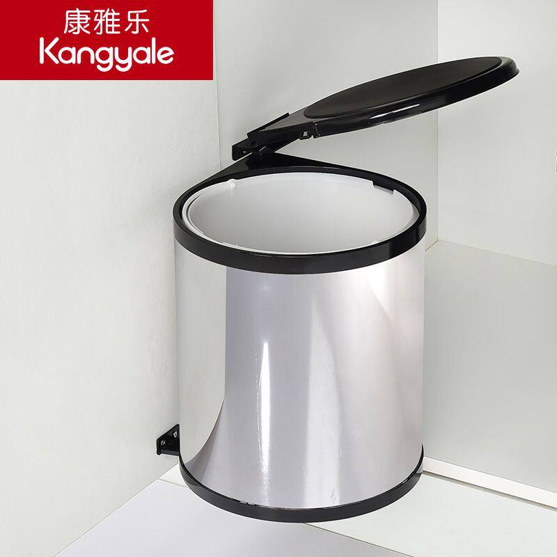 橱柜垃圾桶嵌入式家用垃圾桶厨房水槽内置隐藏不锈钢垃圾桶带盖