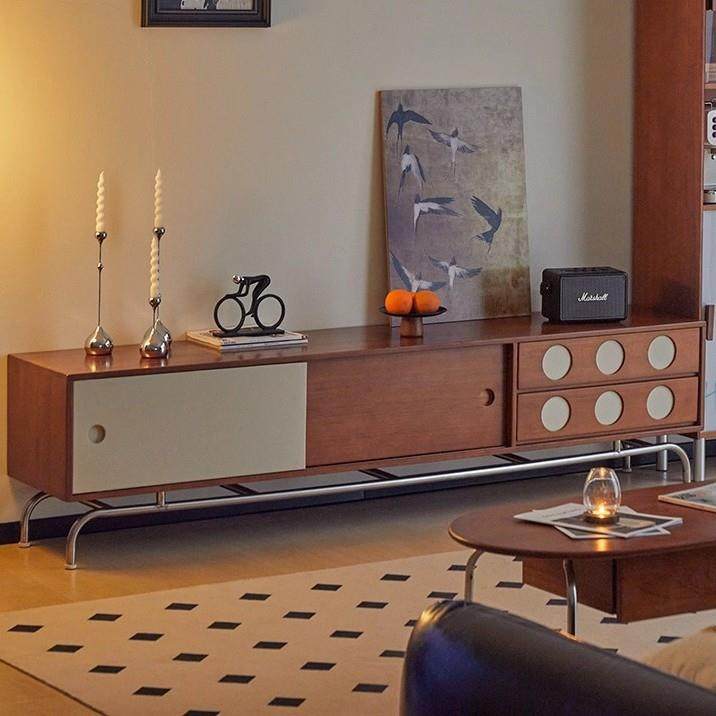 北欧实木电视柜家用小户型不锈钢靠墙置物柜客厅中古风收纳视听柜,特色手工艺,其他特色工艺品,淘宝优惠券,粉丝福利购,淘宝优惠卷