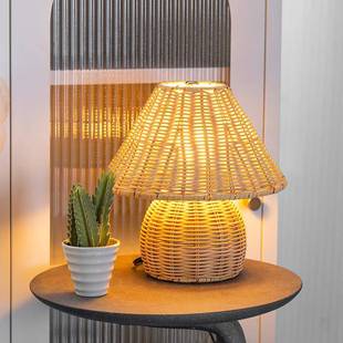 新中式简约竹编竹艺台灯家居客厅榻榻米现代创意复古实用床头灯