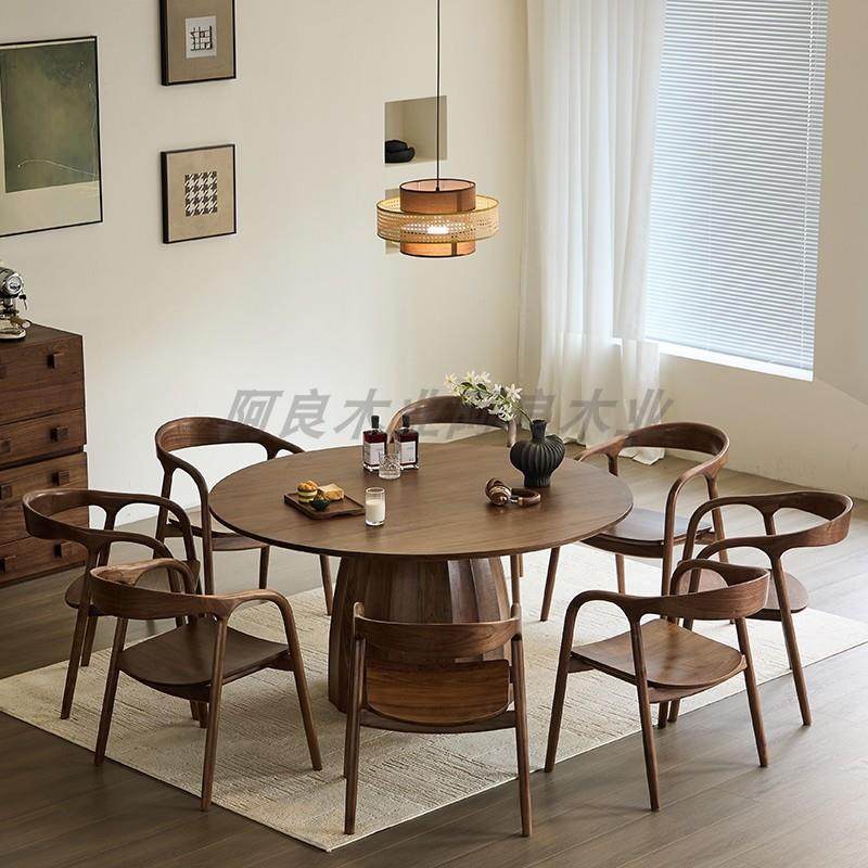 全实木圆形餐桌北美黑胡桃木家用北欧简约餐厅餐桌吃饭圆桌椅,纺织面料/辅料/配套,纺织机械配件,淘宝优惠券,粉丝福利购,淘宝优惠卷