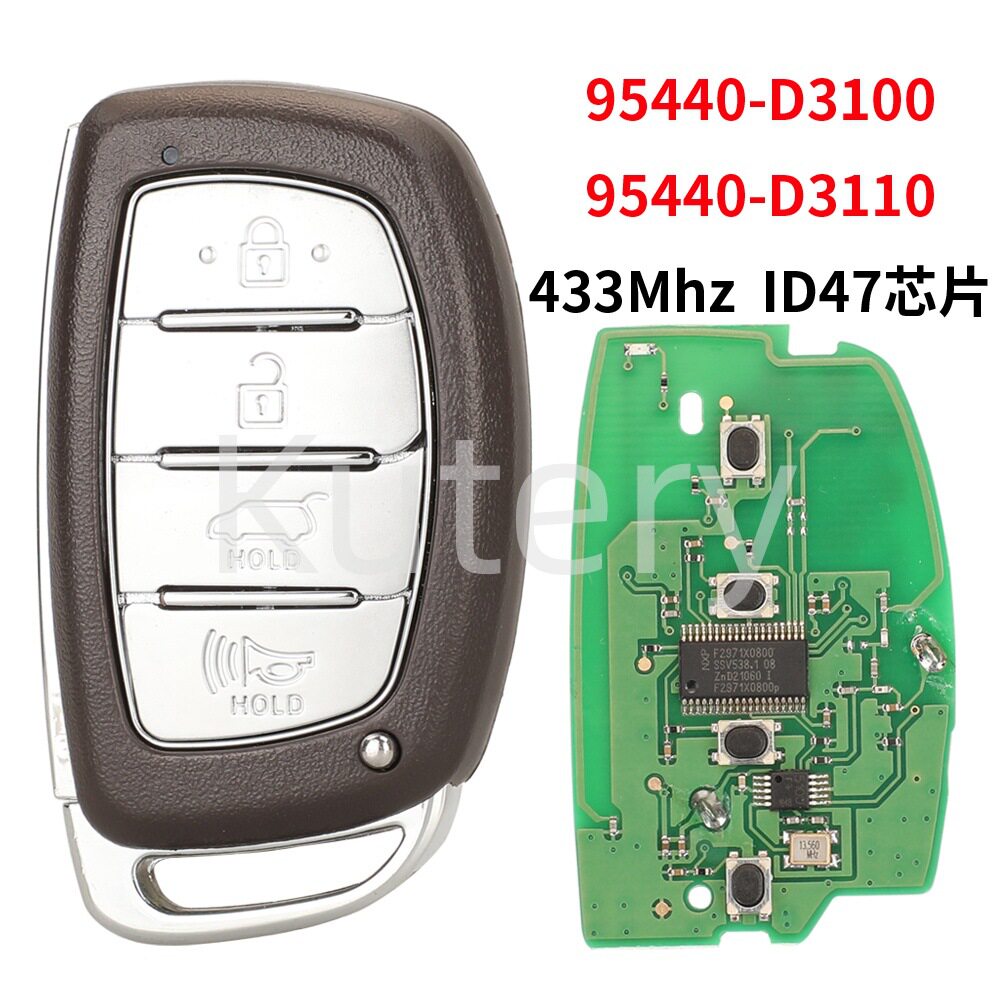 适用于现代智能遥控汽车钥匙ID47芯片433频率95440-D3100/D3110