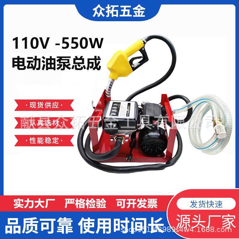 110v电动抽油泵套装总成便携式自动加油泵550w抽油机