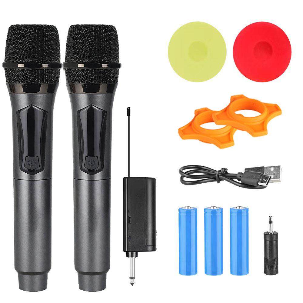 一拖二充电无线麦克风直播话筒广场舞户外舞台家用KTV动圈话筒