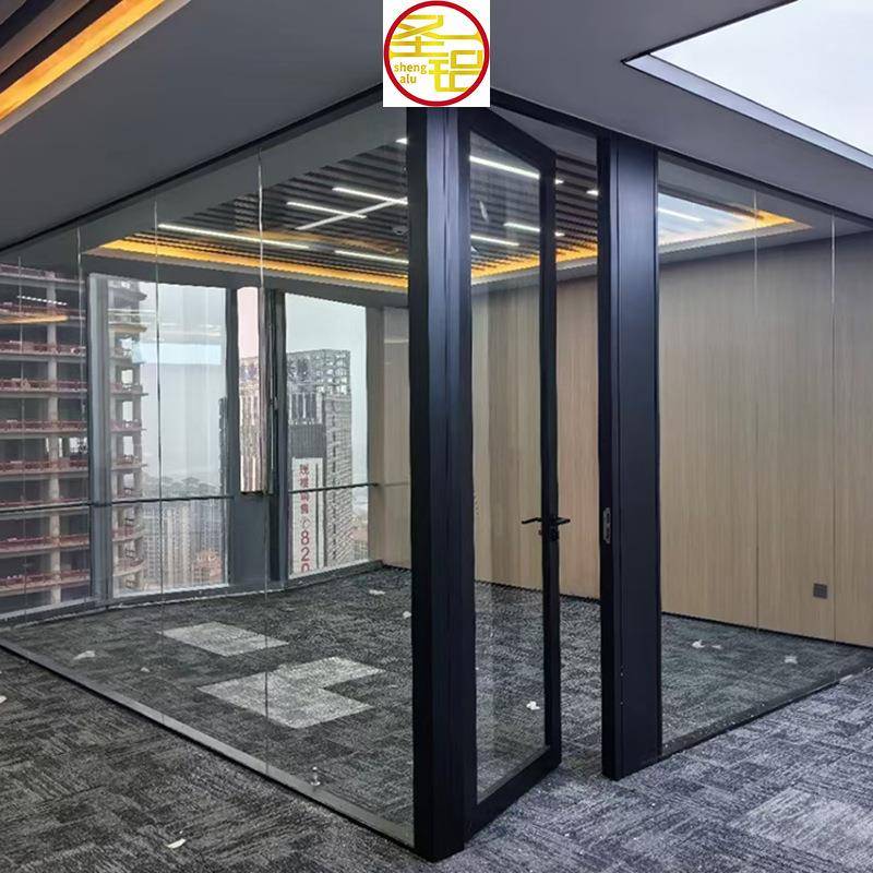 广东全景双玻高隔断超大版钢化玻璃铝合金办公室隔间墙屏风