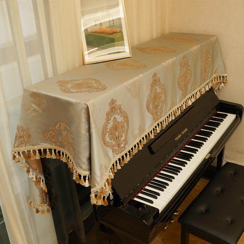 欧式复古钢琴防尘布电钢琴盖布高档蕾丝盖巾长方形钢琴凳罩垫布